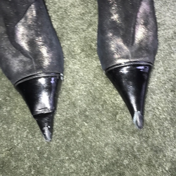 ALDO Black pointed toe OTK boots - Picture 5 of 8